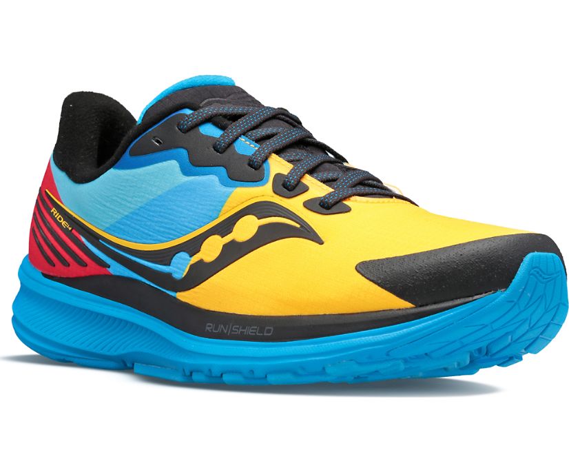 Saucony Ride 14 Runshield Women's Running Shoes Blue / Red / Yellow | AU 199JPQJ